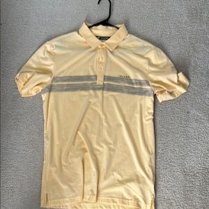 Travis Mathew Yellow and Gray Polo Shirt
